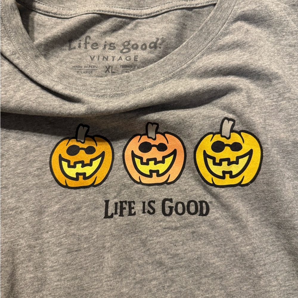 Women's Three Jack O'Lanterns Long Sleeve Crew Tee XL
